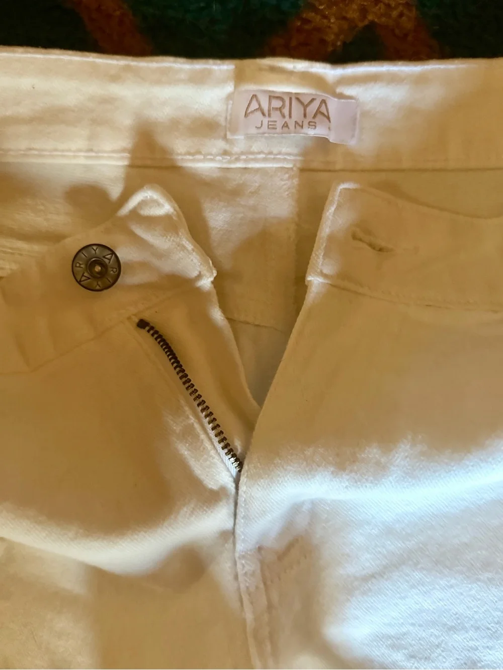 Ariya White Distressed Denim Shorts NEW